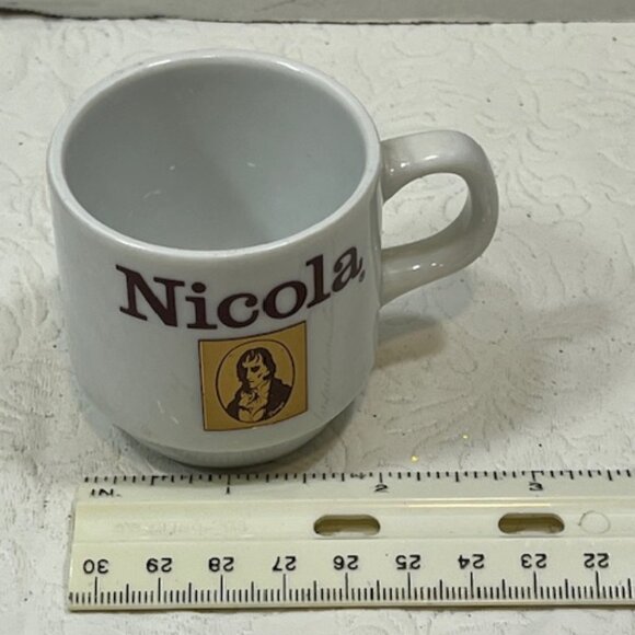 VTG Porcelain Nicola Coffee Gilded Portrait Logo Espresso Cup Portugal 2.2"Tall - Picture 12 of 16